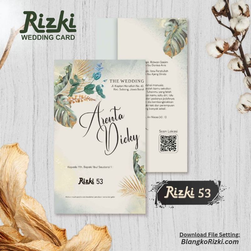 Cetak Undangan Pernikahan atau khitanan harga murah dengan kualitas oke. Undangan rizki dengan harga