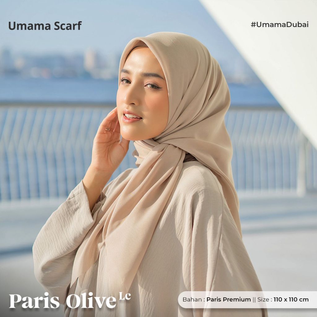 Jual Jilbab PARIS OLIVE LC Umama Scarf Kerudung paris premium paris olive 110x110