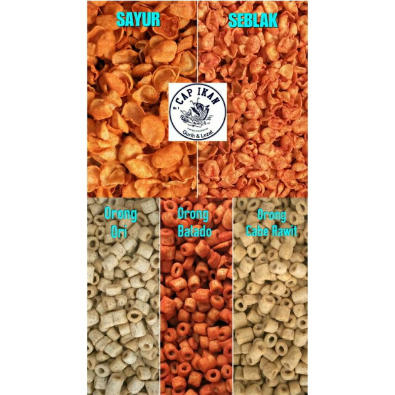 

Kerupuk cap ikan all varian / Kerupuk terlaris di medan UK 250 gram