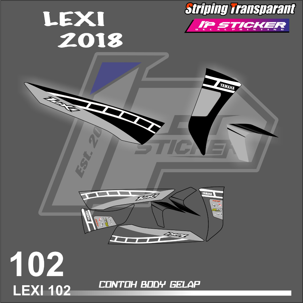 LEXI 2018 (COD) STIKER STRIPING MOTOR YAMAHA LEXI - LIST SIMPLE DESAIN RACING IP.STRIPING HOLOGRAM D