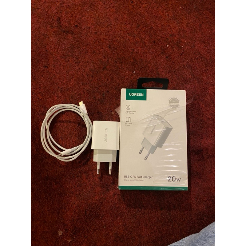 Charger ugreen dan kabel copotan iphone 11 ibox