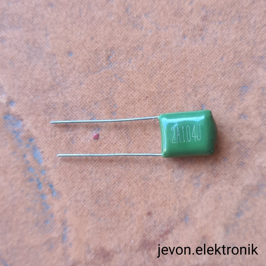 Kapasitor Milar 2A104J 104 100 N 100V 100nF Capacitor Hijau