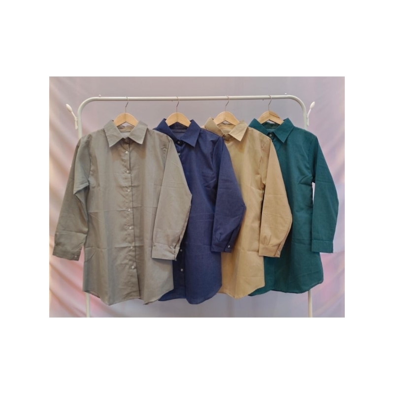 Tunik Kemeja Wanita Supernova Polos Lengan Panjang