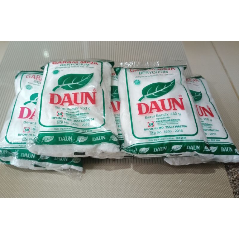

5 PC Garam Meja beryodium Cap Daun 250 Gr