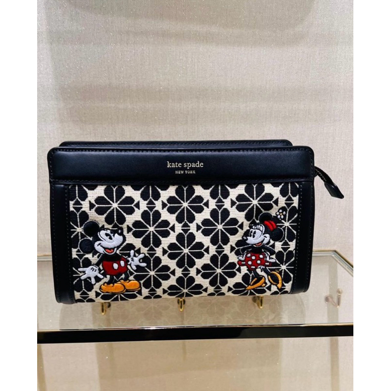 KATE SPADE KS DISNEY MICKEY MINNIE MOUSE FLOWER JACQUARD SHOULDER BAG