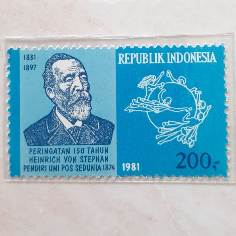 

Perangko Indonesia 150 Tahun Lahirnya Mr. Heinrich von Stephan Pendiri UPU Tahun 1981