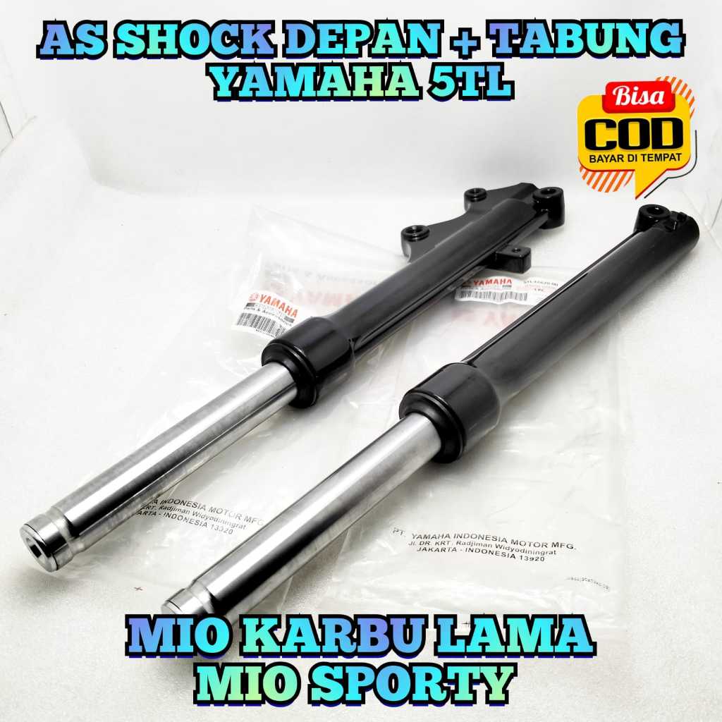 AS SHOCK DEPAN + TABUNG ASLI ORIGINAL YAMAHA 5TL UNTUK MOTOR MIO KARBU LAMA, MIO SPORTY