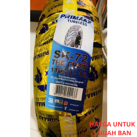 Ban Luar Primaax SK 72 The Crow 110/ 70 - 13 TL TUBELESS PRIMAX RING 13