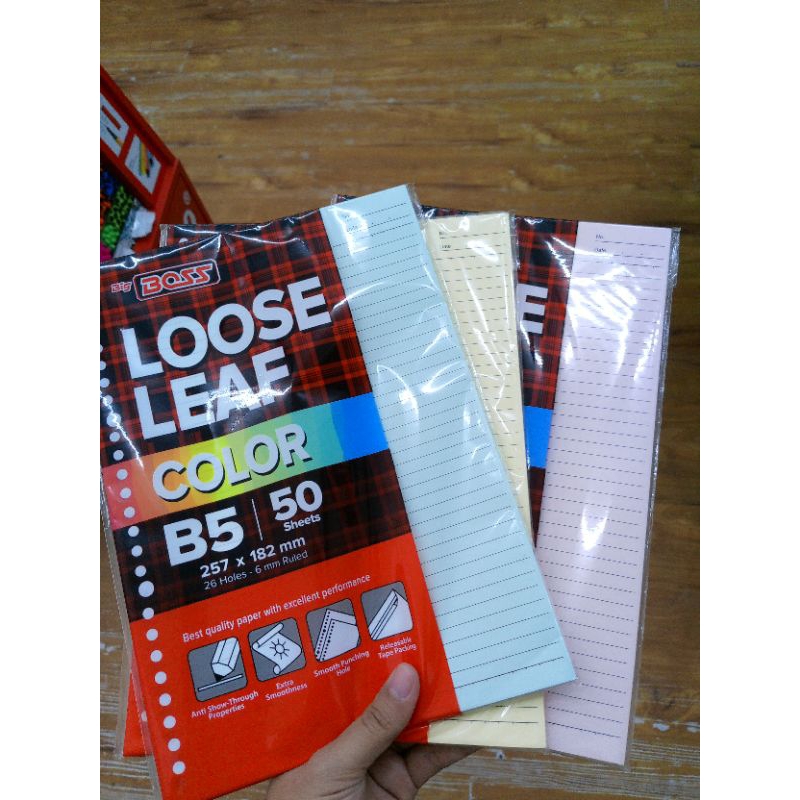 

Refil Binder B5 Warna 50 Lembar/ Loose Leaf Big Boss color