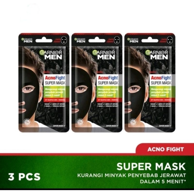 Garnier Men Turbo Bright XL Charcoal Tissue Mask