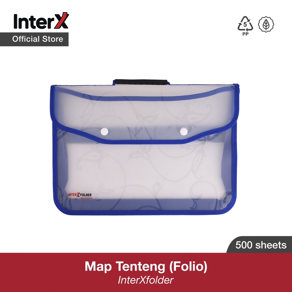 

BRIEF CASE INTER-X / TAS MAP KANCING 2 / FILE CASE KANCING INTER-X BCX201F FLORA BIRU