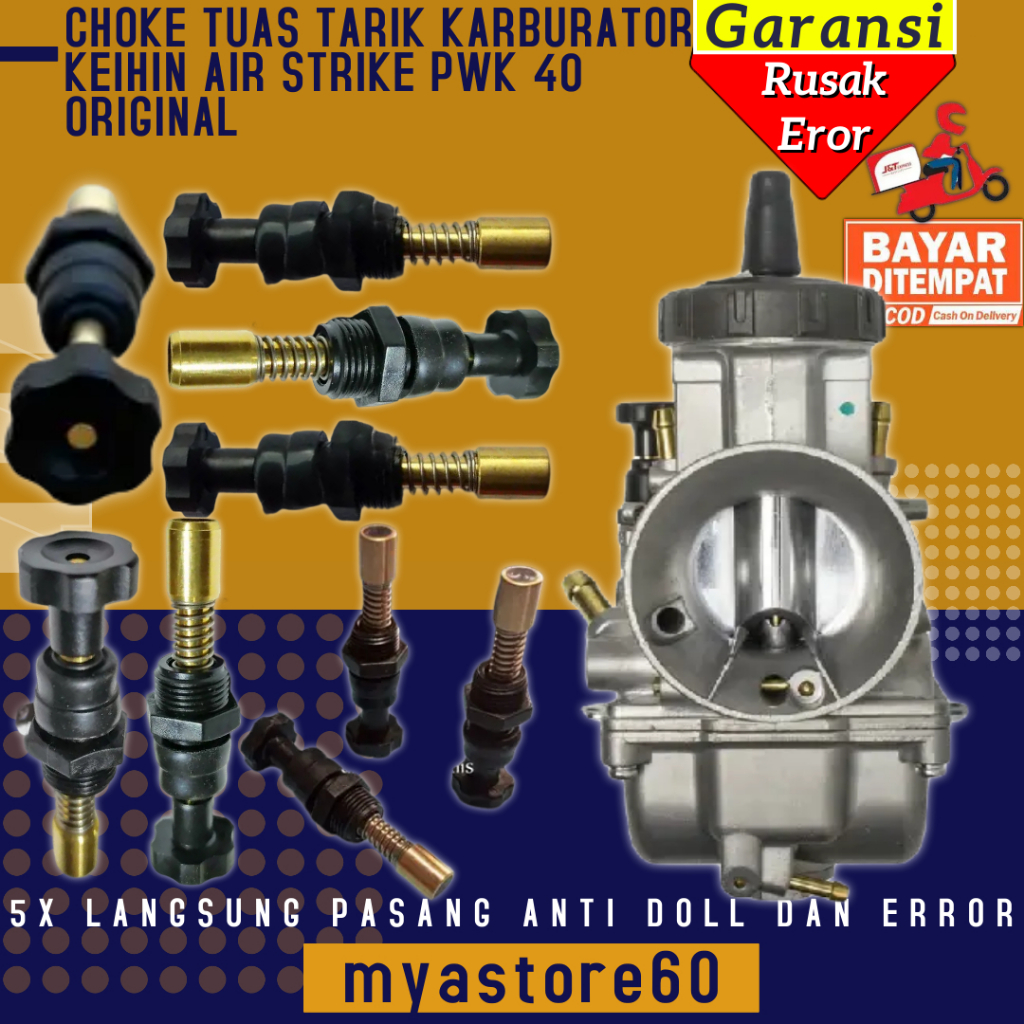 Choke Cuk Tuas Tarik Karburator Karbu Carburator Katup Kontrol Manual PWK40 PWK 40 Keihin Original