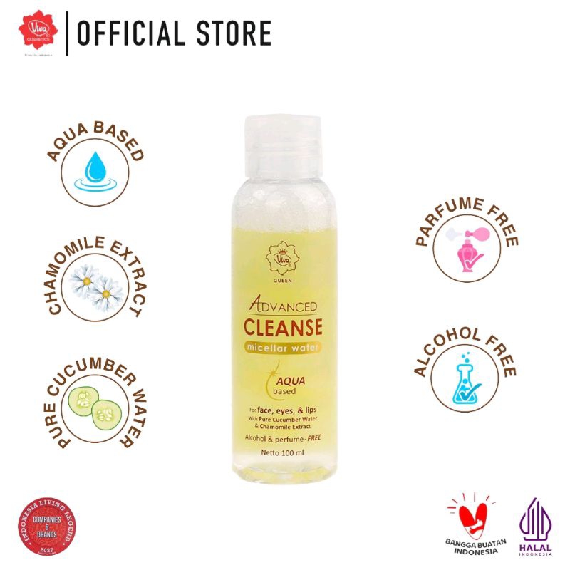 Viva Queen Advanced Cleanse Micellar Water with Cucumber Water & Extract Chamomile (NO ALCOHOL & NO 