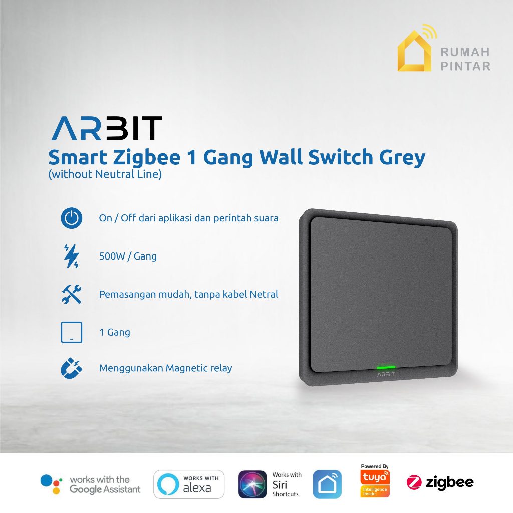 ARBIT – Smart Zigbee 1 Gang Switch without Neutral Line