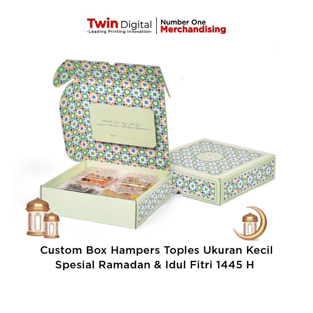 Twindigital Custom Box Kardus Hampers Lebaran / Box Toples Isi 4 / Dus Toples 500gr / Kotak Kue Keci