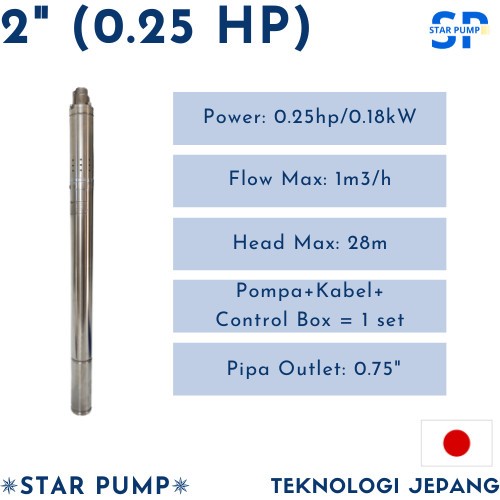 Submersible Pump 2inch Pompa Satelit 2inch + Kabel 30 meter