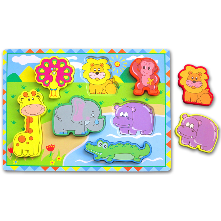 Mainan Edukasi - Mainan Anak - Puzzle Kayu Chunky Zoo Animals