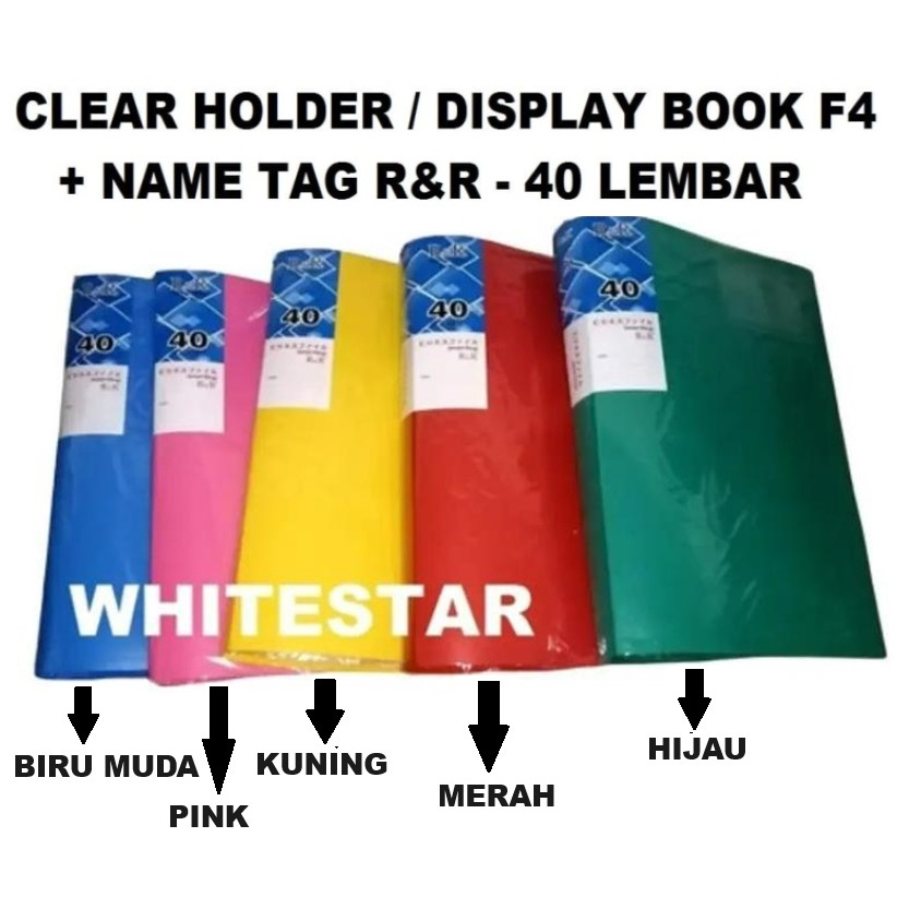 

map clear holder r&r 40 lembar folio F4 document keeper / display book