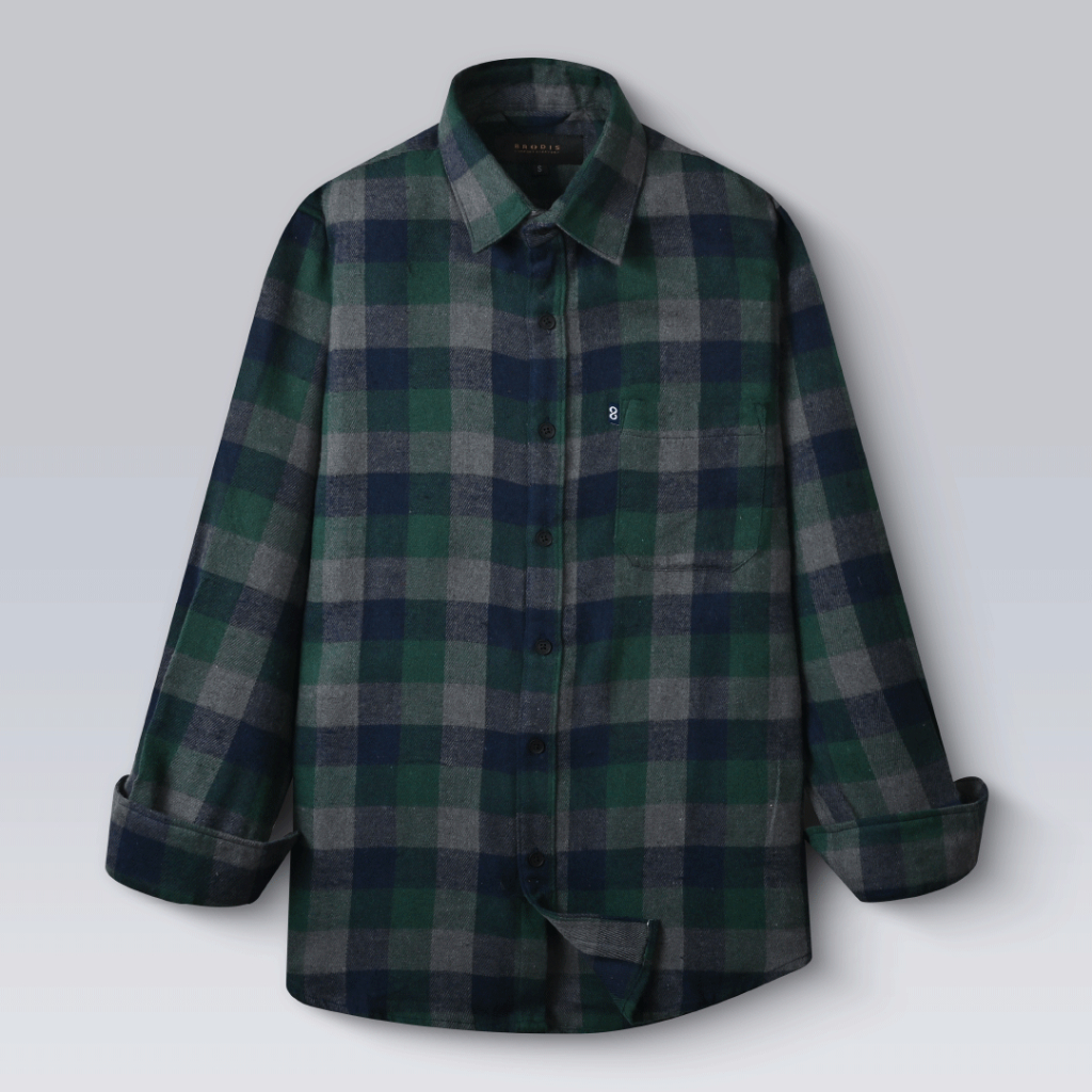 Broodis Kemeja Flannel Canbera Tortilla Lengan Panjang