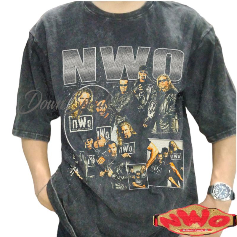 NWO New World Order Wrestler WWE Vintage Wash T-shirt/Kaos WWE NWO New World Order Wrestler Vintage 