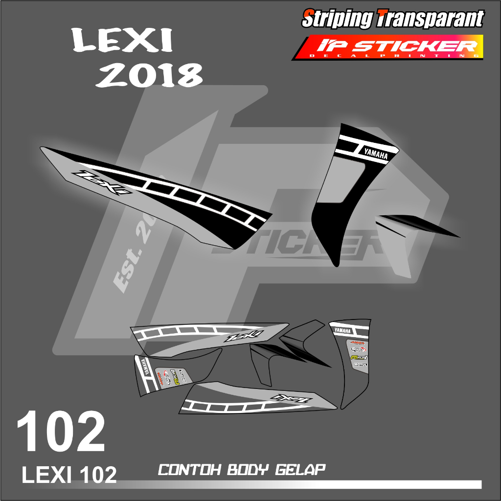 LEXI 2018 (COD) STIKER STRIPING MOTOR YAMAHA LEXI - STIKER LIST GRAFIK SIMPLE WARNA VARIASI DESAIN R