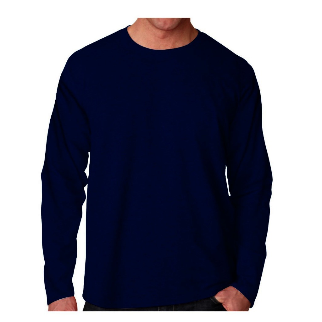 Kaos Oblong Pria Lengan Panjang Polos