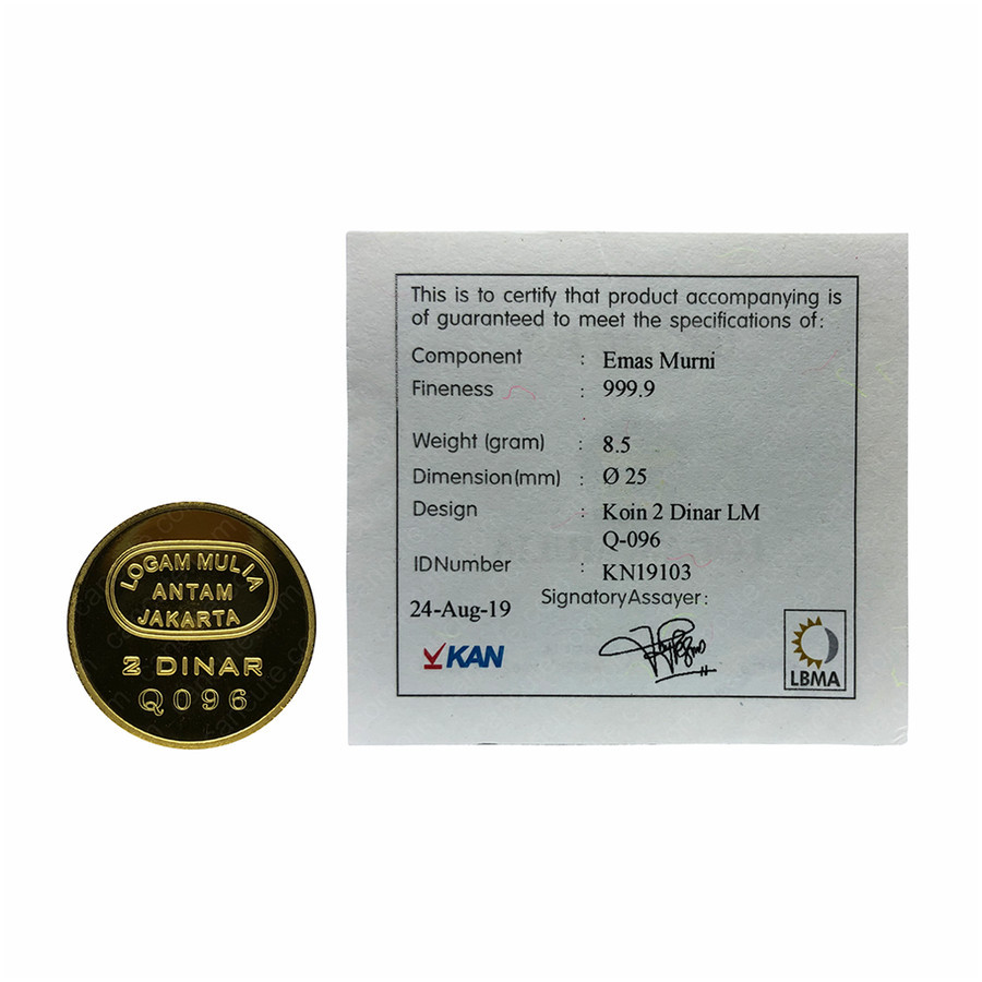 Logam Mulia Koin Emas Dinar Antam Fine Gold  2 Dinar (8,5 gram) 24K