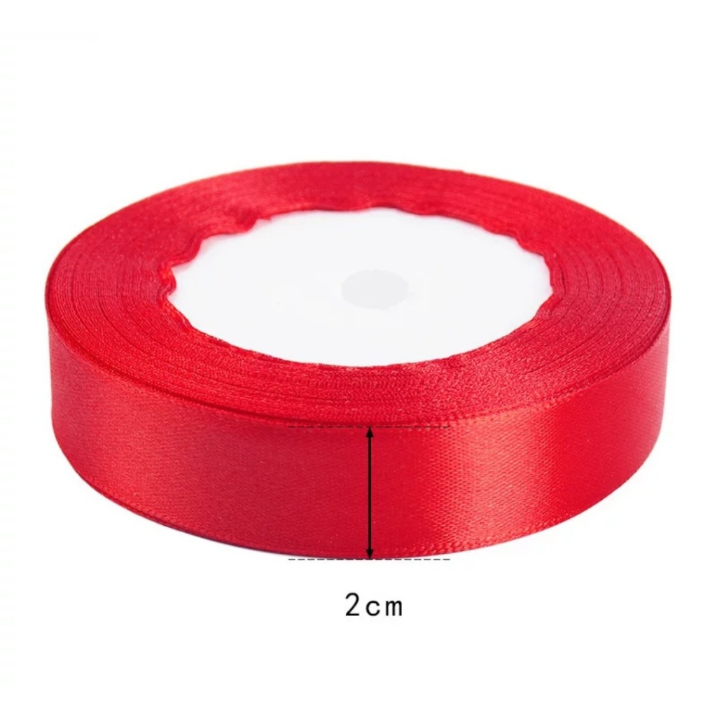 

Pita Merah Polos 2cm panjang 22 meter