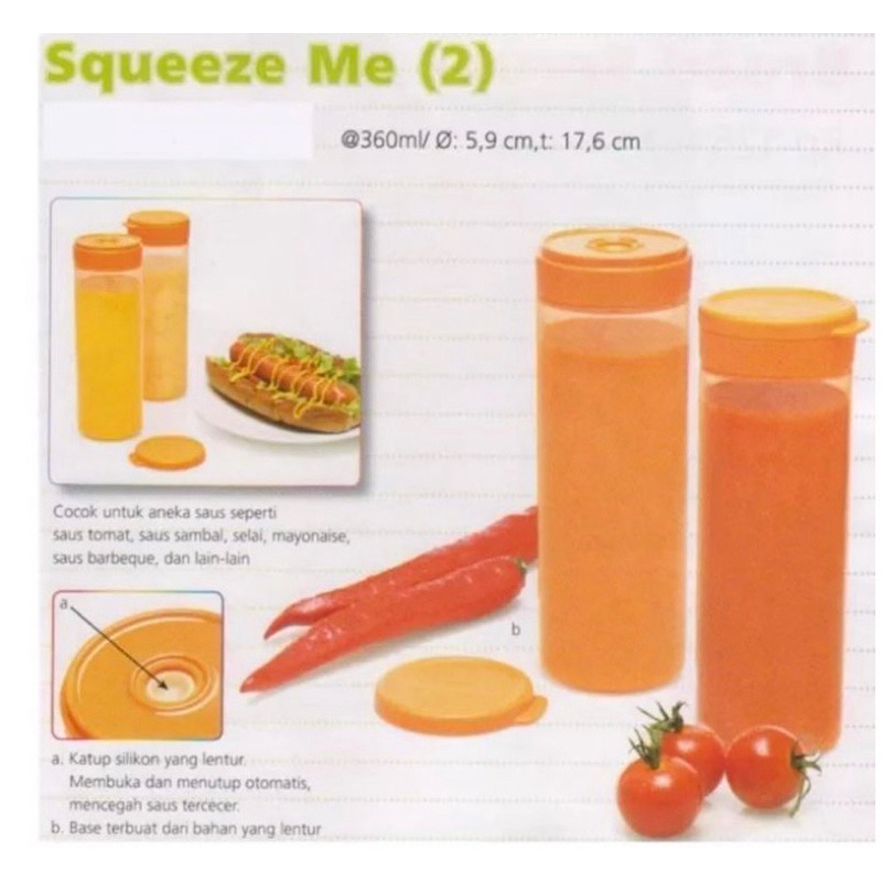 Tupperware Squeeze Me, botol sous, kecap, minyak dll (2Pcs)