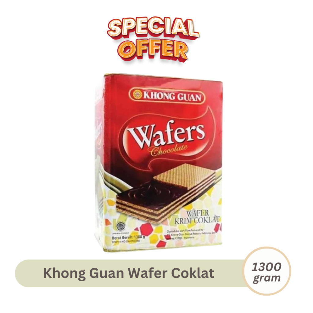 

Khong Guan Wafer Chocolate 1300gram Biskuit Kotak Coklat