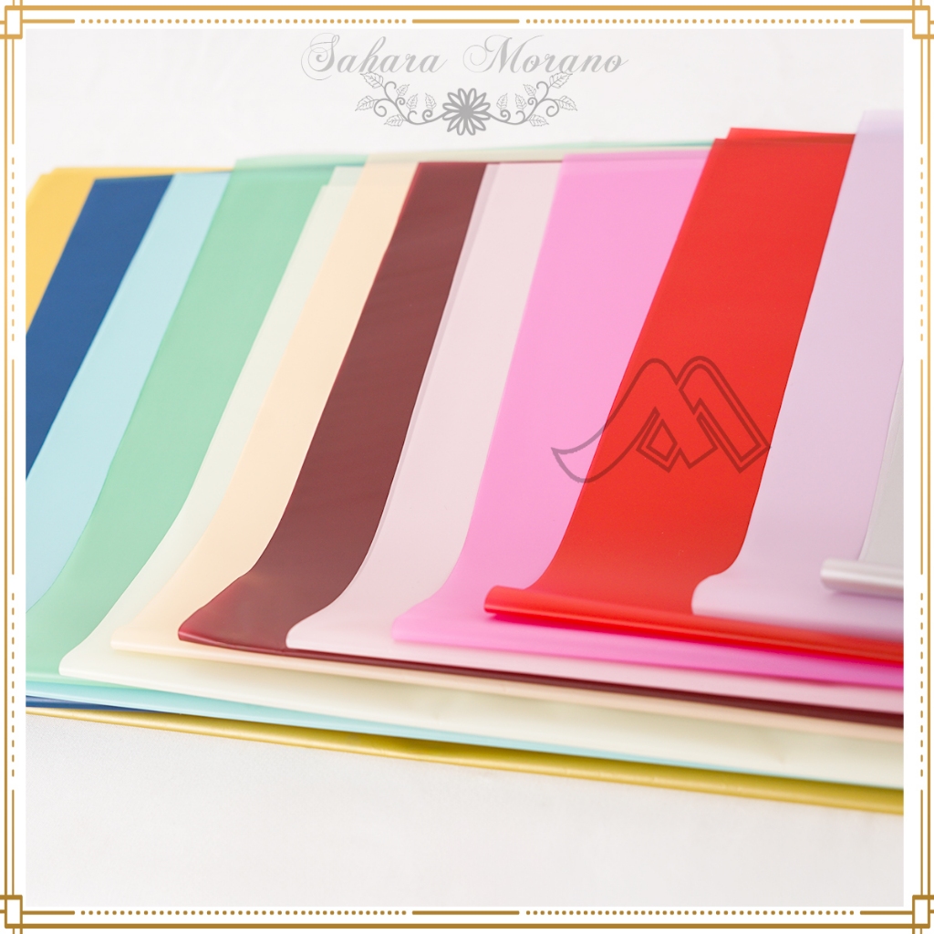 

20 Pcs Flower Wrapping Paper Full Color Paper Cellophane Waterproof Kertas Buket Bunga Warna Polos Transparant