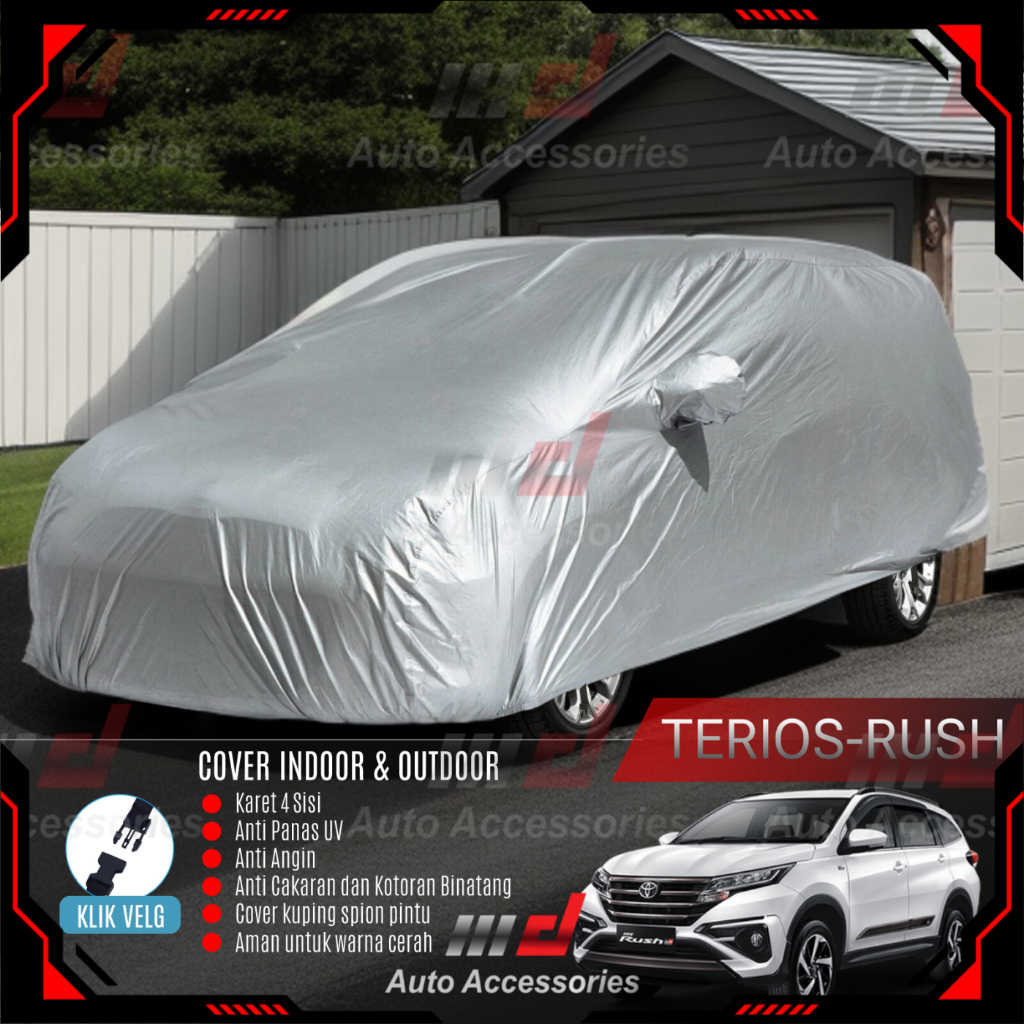 Sarung Mobil Daihatsu Terios Toyota Rush All New 2015 2018 | Anti Luntur | Ada klik | Cat Putih | Fi