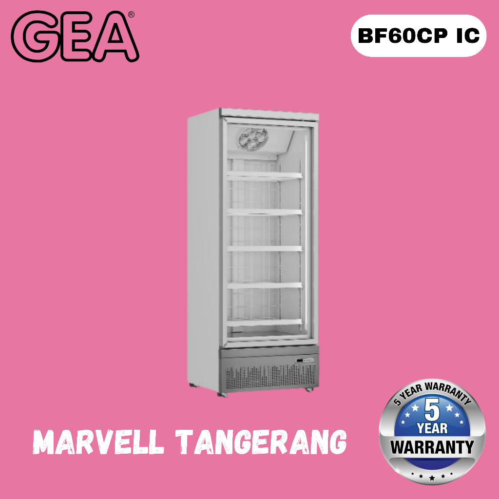 UPRIGHT FREEZER GEA BF60CP-76 TANPA BUNGA ES 1 PINTU KACA