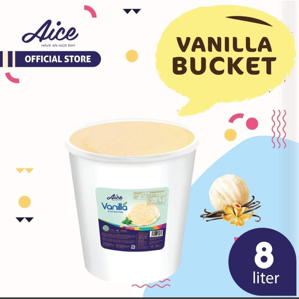 

AICE Vanilla Bucket Ice Cream Es Krim Ember 8L Eskrim