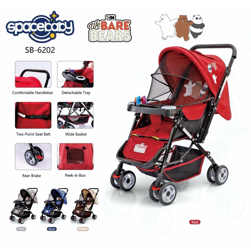 Baby Stroller Spacebaby SB6202 Cabin Size | Baby Stroller Lipat | Stroller Spacebaby SB6202 Dua Arah