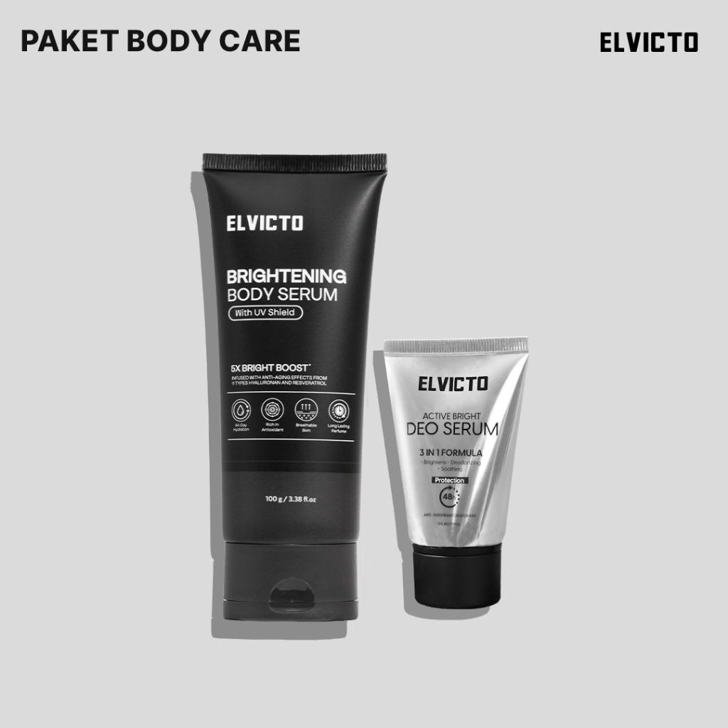 ELVICTO PAKET BODY CARE MEMBANTU MERAWAT & MELINDUNGI KULIT PRIA GET 2PCS -  ALL SKIN TYPE MENCERAHK