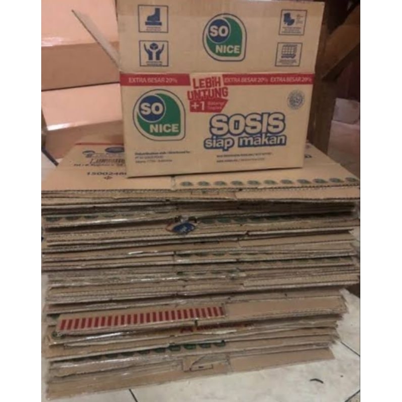 

Kardus sosis sonice bekas/second layak pakai