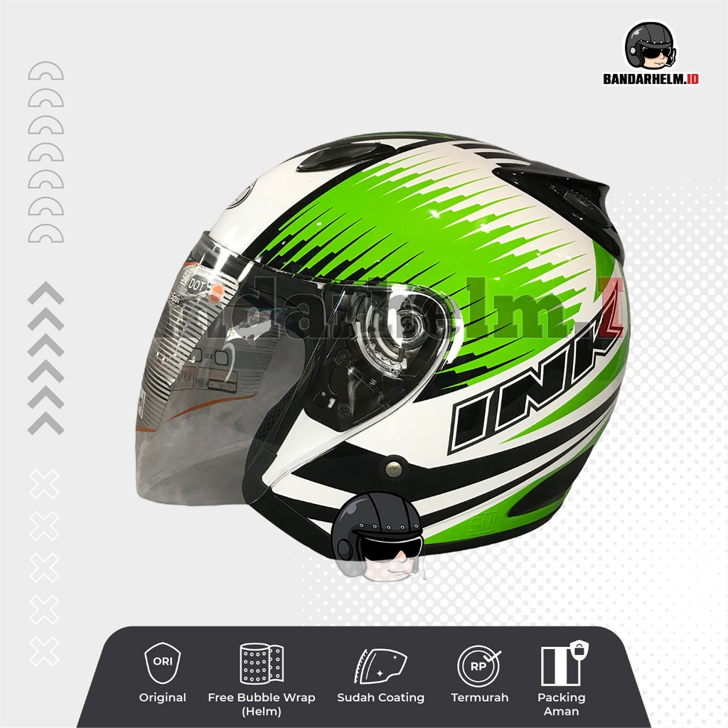Helm INK Centro Motif #9 White Green