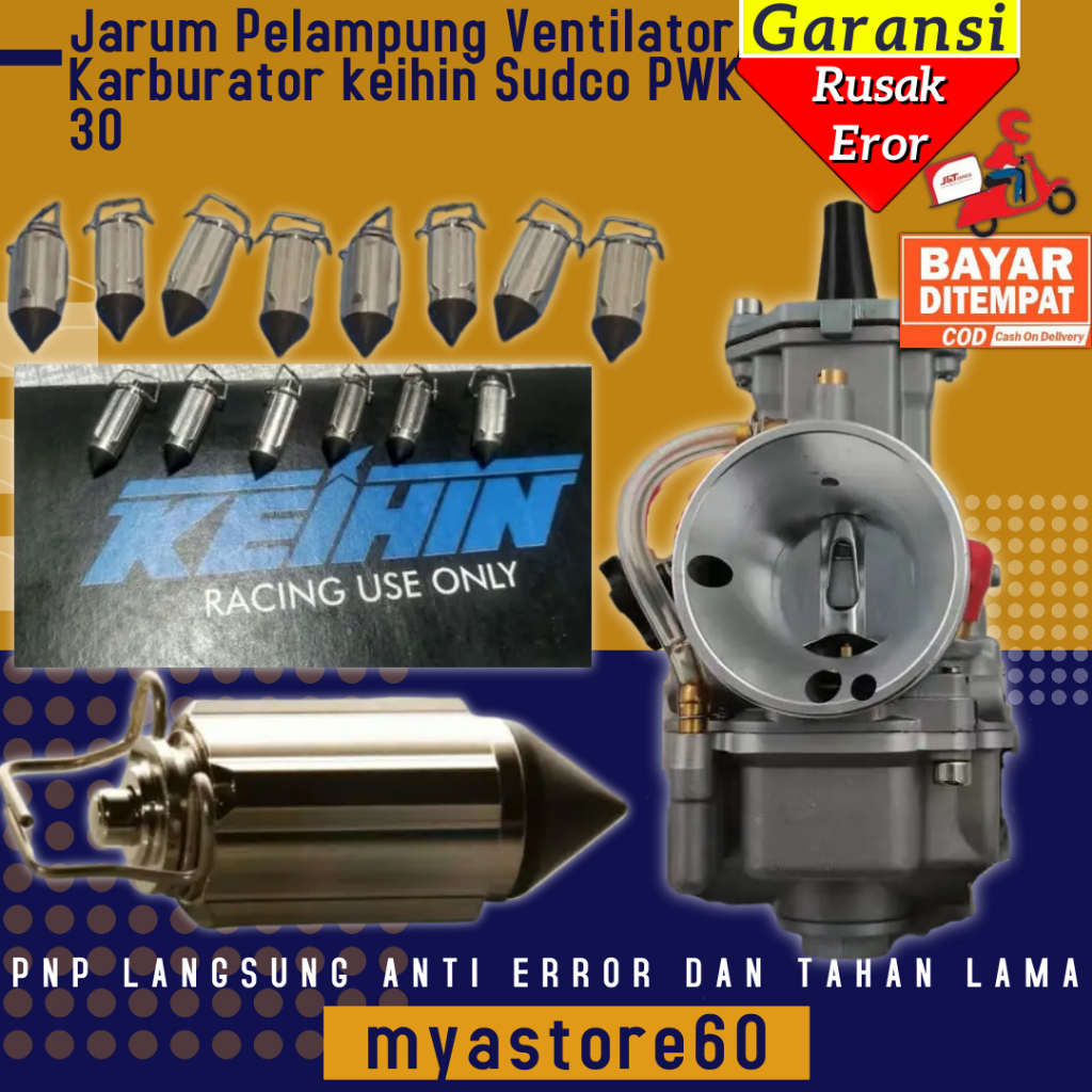 Jarum Apung Pelampung Ventilator Karbu Karburator Keihin Sudco PWK 30 Awet Original