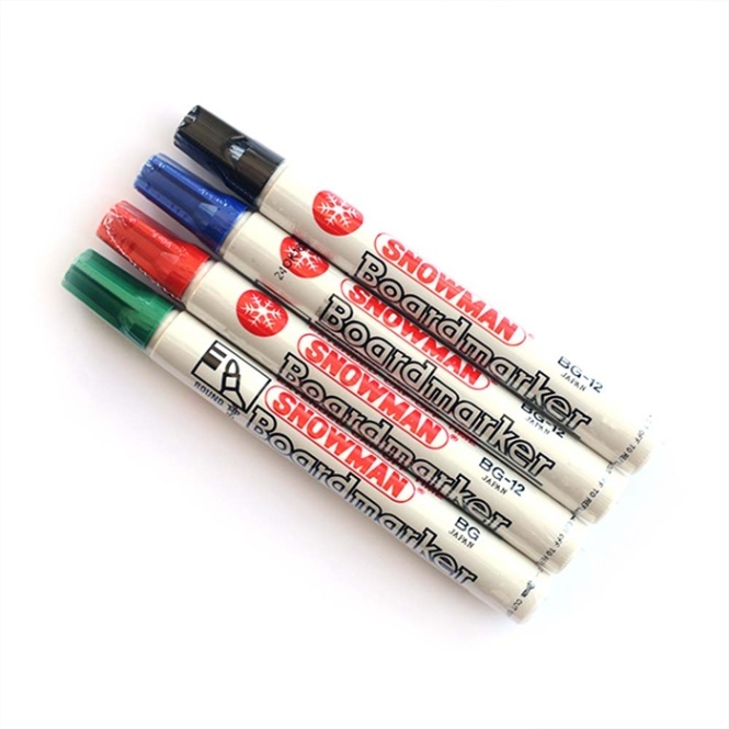 

Spidol Snowman Boardmarker BG-12 (Spidol Papan Tulis bisa dihapus) - Hitam, Pcs