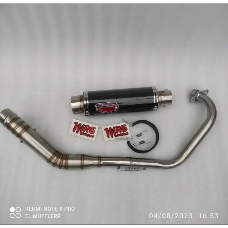 Knalpot Racing R9 Mugello Black Karbon Vixion Satria FU karbu FI Injeksi CB CBR 150 R GSX Byson R15 