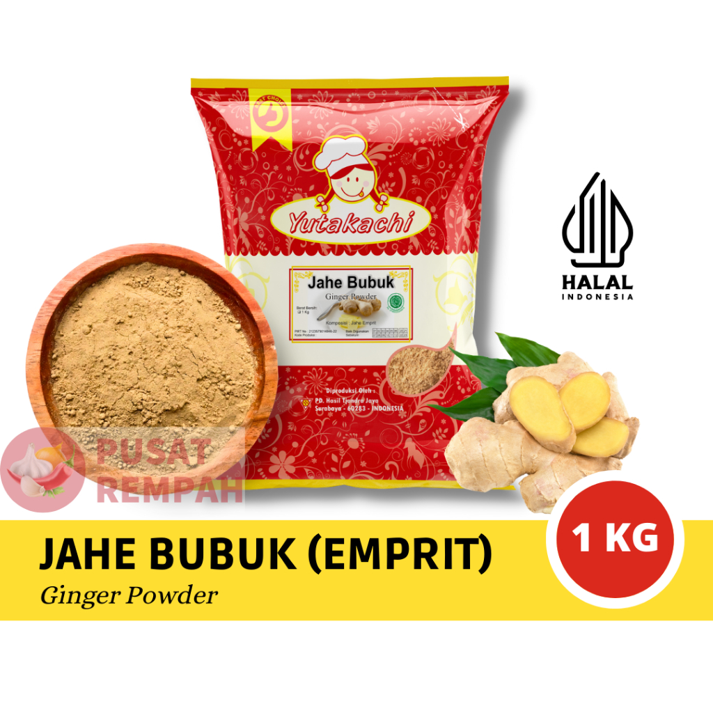 

Jahe Bubuk Super 1Kg Yutakachi / Ground Ginger Powder / Bumbu Dapur Rempah Alami / Pusat Rempah