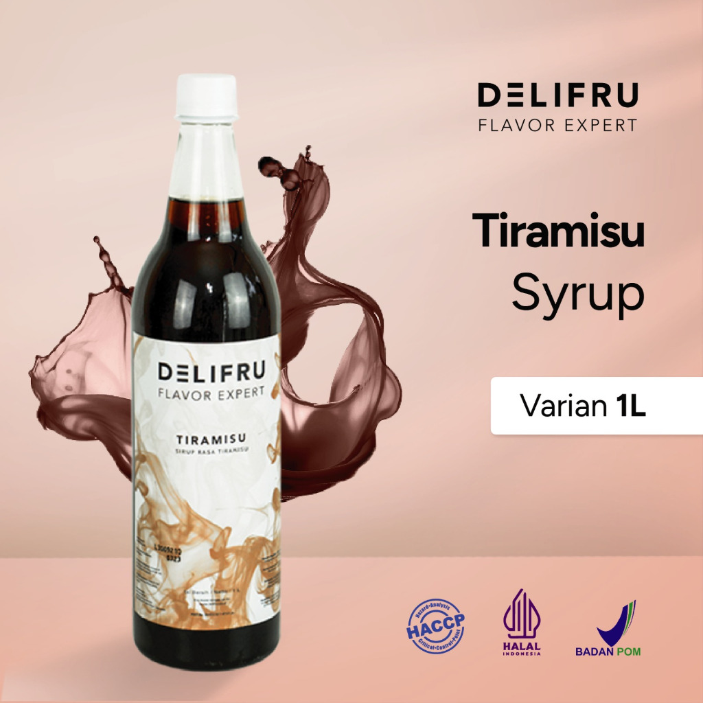 

Syrup Tiramisu Delifru 1 Liter - Sirup Rasa Kue Tiramisu Premium