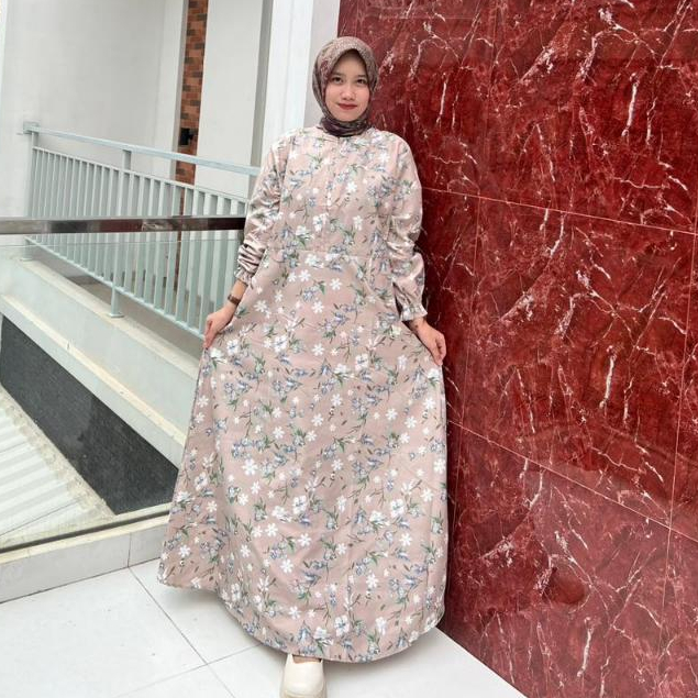 ABA agen baju official  GAMIS JAMILLAH ( DAPAT BAJU AJA ) - homey dress - gamis - gamis wanita - gamis katun apel - gamis muslim - dress - dress wanita - dress menyusui - gamis menyusui - gamis syari-JAMILLAH 32 CREAM