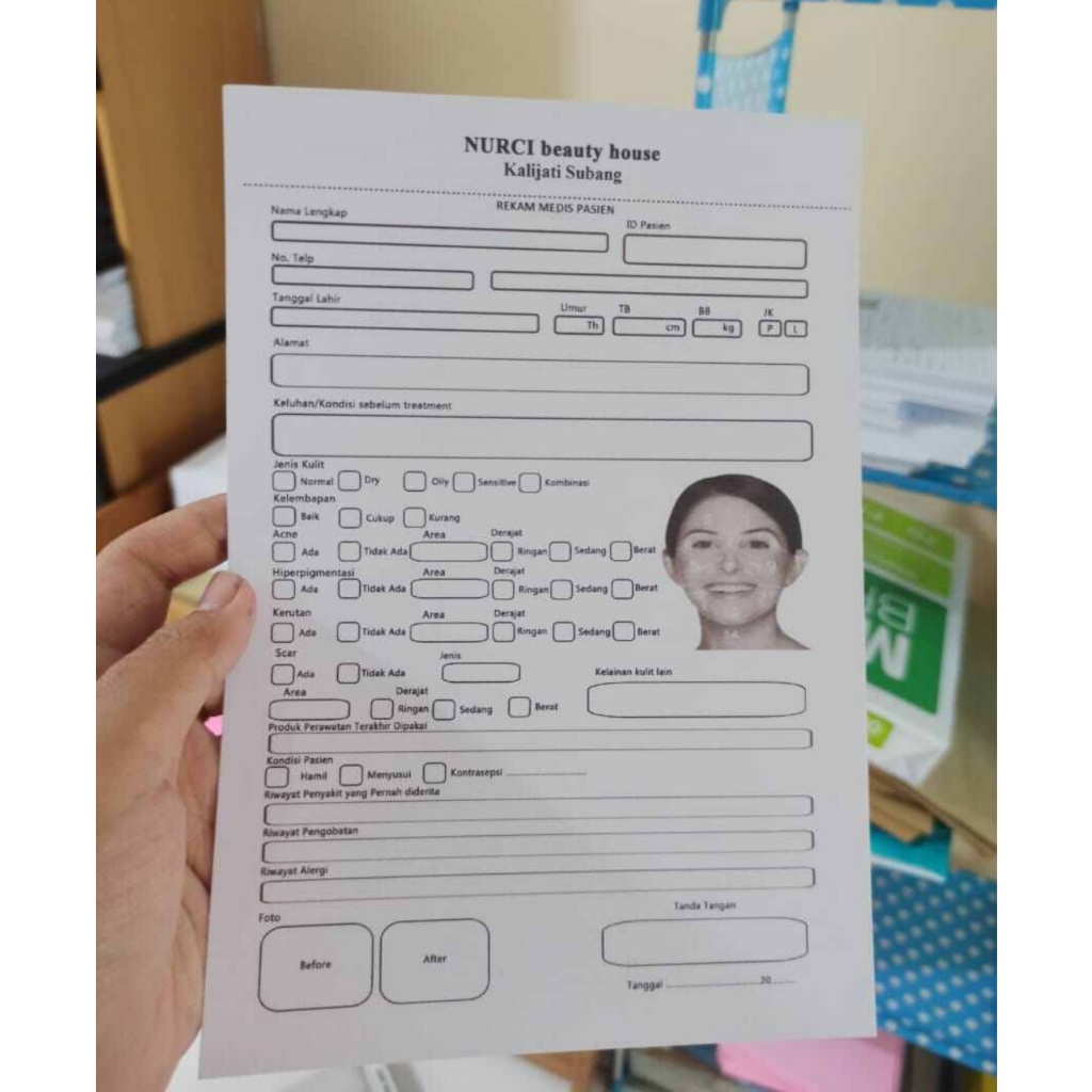 

TANPA MIN ORDER cetak kartu kecantikan skincare custome ukuran A5 bisa pilih desain