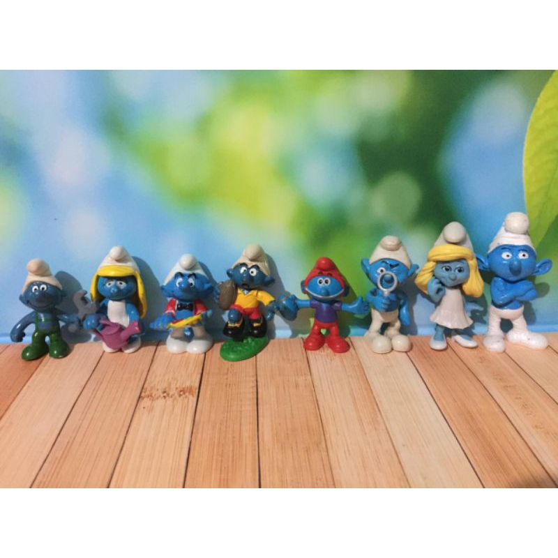Smurf Mainan Preloved 8pcs