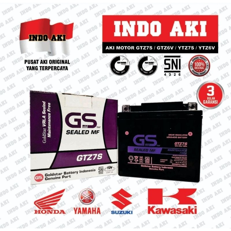 Aki Motor Suzuki Satria FU 150 GTZ7 GTZ7S GTZ 7S Grand Sonic Accu Kering MF (GTZ7S)
