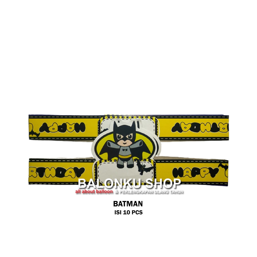 Topi Ulang Tahun Batman / Topi Ultah Batman / Topi Pesta