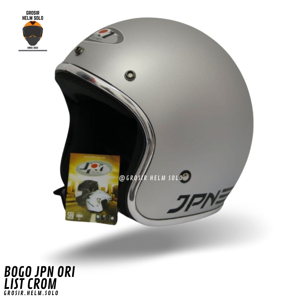 Senter_Ajaib Helm Bogo Jpn Original Retro List Chrome Crom Sni