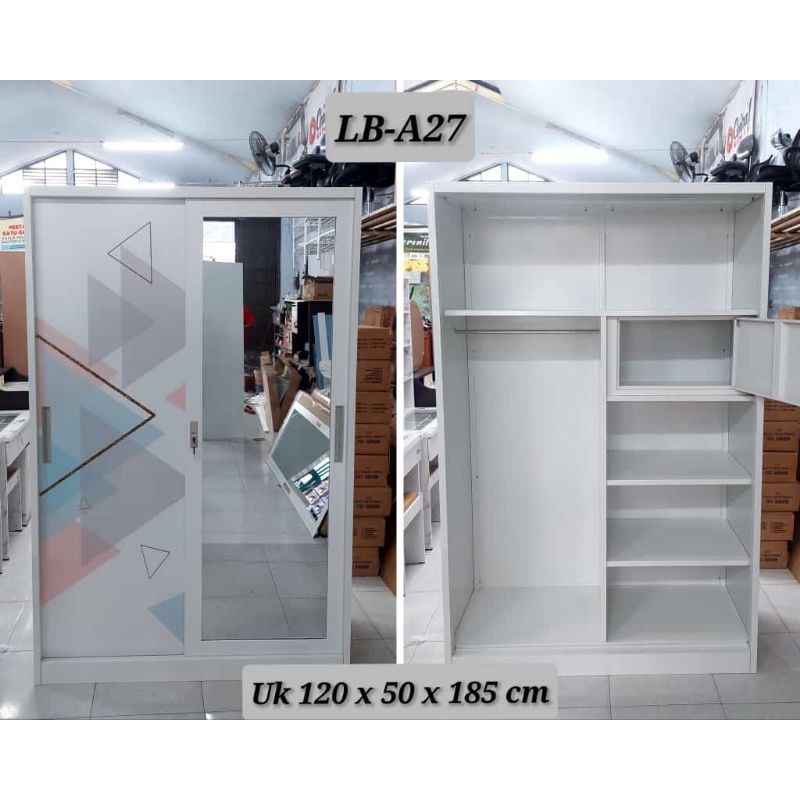 lemari besi / lemari baju sleeding /Rak baju estetic